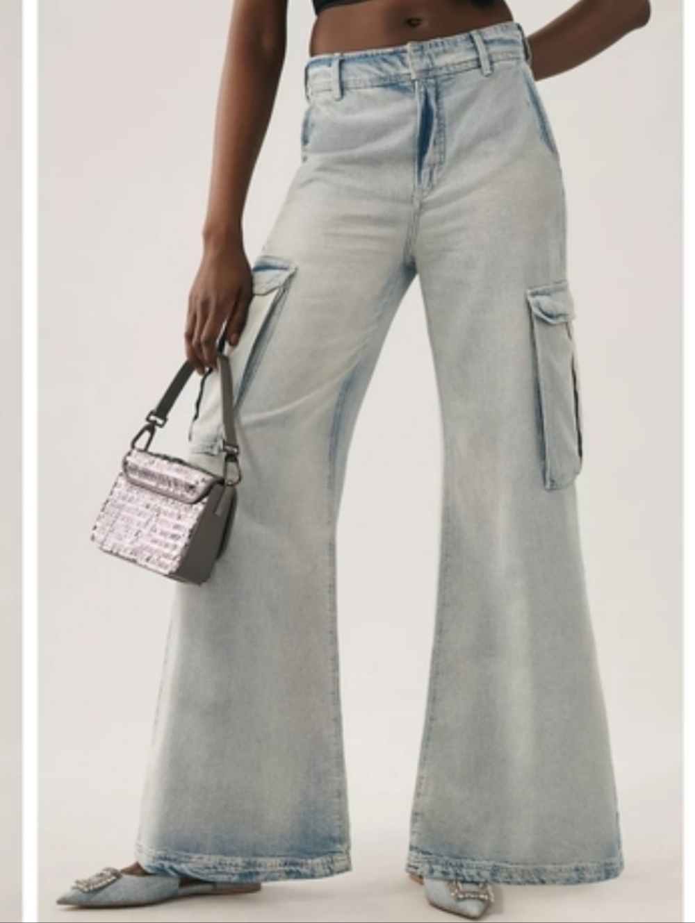 Anthropologie Pilcro Wide-Leg Cargo Jeans Size 27